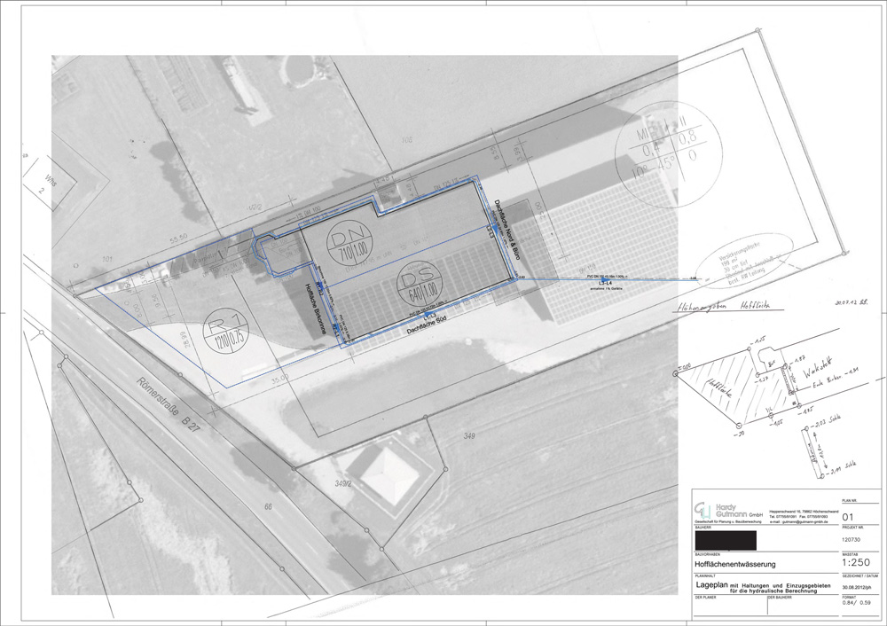 120903 Lageplan 1 250 hydraulische Berechnung